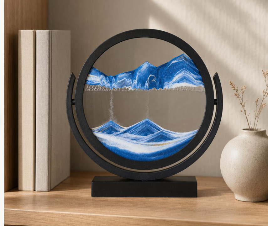 Moving Sand Art Landscape Decor,6 Colors 360 Rotatable Sand Painting,Modern Office Desk Accessory,Unique Housewarming,Birthday Gift