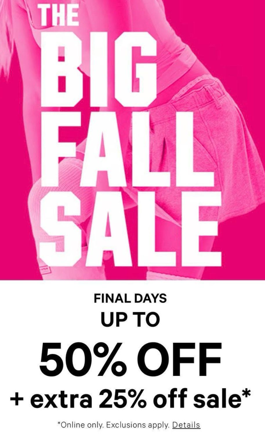 VICTORIA’S SECRET + PINK UP TO 50% OFF + EXTRA 25% OFF!
