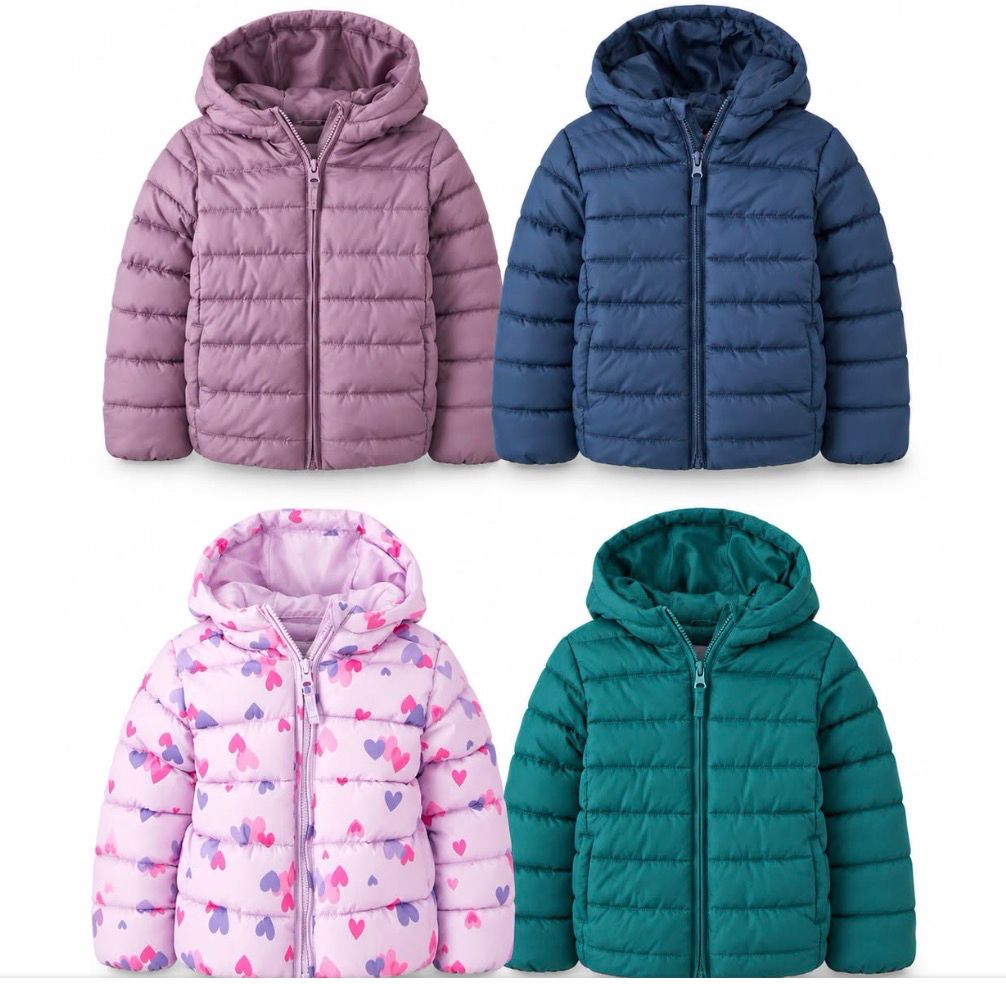 Girls Quilted Hooded Puffer Jacket