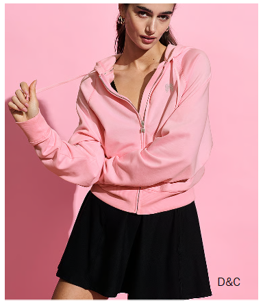 Victoria Secret Off-Duty Terry Crop Full-Zip Hoodie