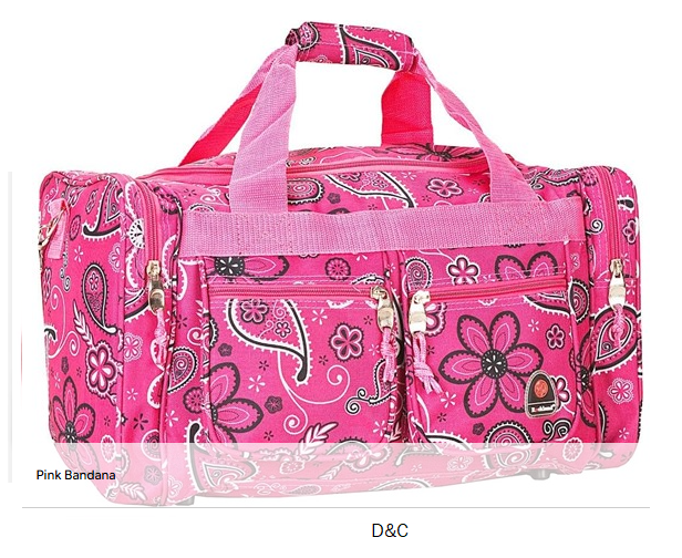 Rockland 19″ Polyester Duffel Bag, Pink Bandana