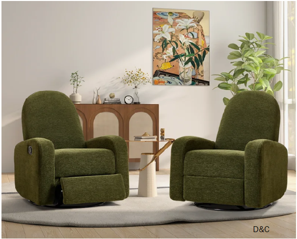 32.7″ Wide Modern And Soft Manual Swivel And Glider Standard Recliner (Set Of 2)