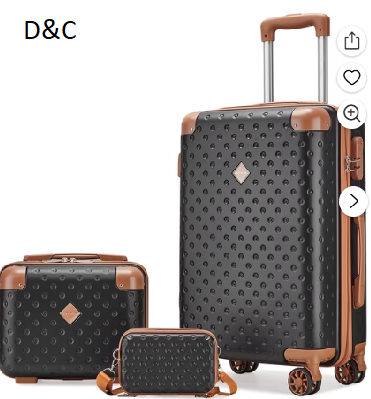 Joyway 3 Piece Luggage Set with Spinner Wheels Carry-On Suitcase Makeup Case and Crossbody Bag