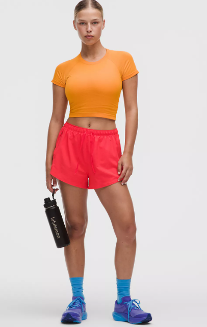 Textured Mesh High-Rise Running Short 2.5″