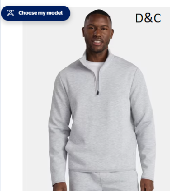 Athletic Works Men’s and Big Men’s Fusion Double Knit Quarter Zip Sweatshirt Jacket, Sizes S-3XL