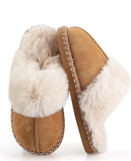 BERANMEY Women’s Fuzzy Memory Foam Slippers Ultra Plush Warmth Memory-Foam Support & Stylish Cozy Design Non-Slip Rubber Sole Indoor & Outdoor House Slippers for Women Perfect Christmas Gift