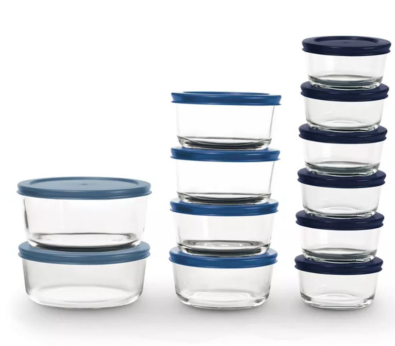 16 Piece Fluted Glass Storage Set