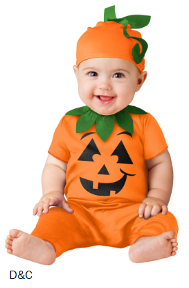 Jack- O Lantern Halloween Costume for Infant, Size 0-6M, by Way to Celebrate