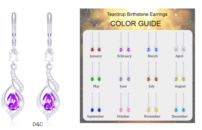 APSVO 18K White Gold Plated Drop Earrings for Women Girls S925 Sterling Silver Post February Birthstone Earrings with Purple Amethyst Birthday Graduation Jewelry Gifts Teen Mom Kids Age