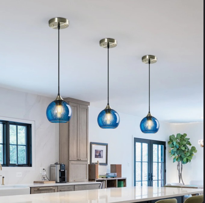 Charolyn 3 – Light Single Pendant Light Globe Pendant Light Fixtures Glass Pendant Lights Kitchen Island Lighting