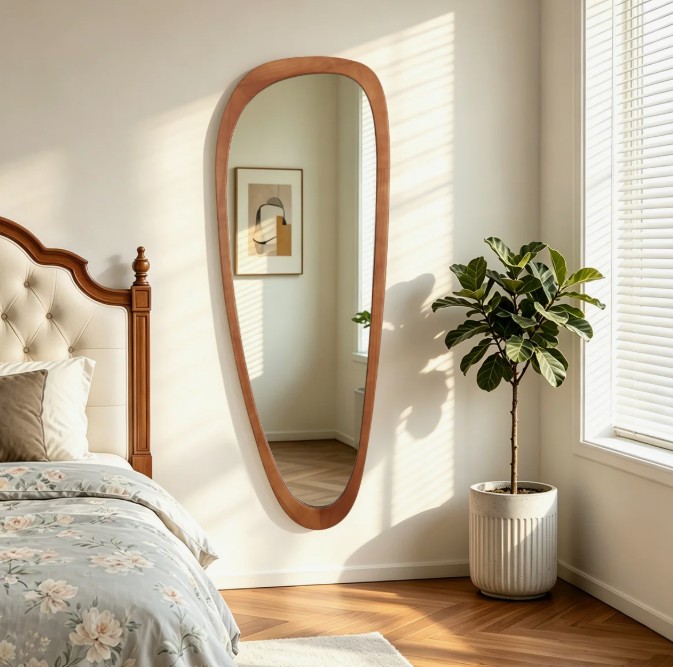 Cotesfield Solid Wood Asymmetrical Accent Mirror
