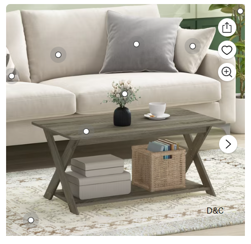 Furinno Simplistic Criss-Crossed Coffee Table, French Oak