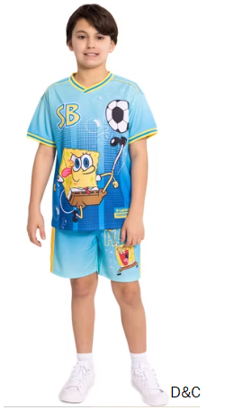 SpongeBob SquarePants Boys Graphic Soccer Jersey and Shorts Set, 2-Piece, Sizes 4-16