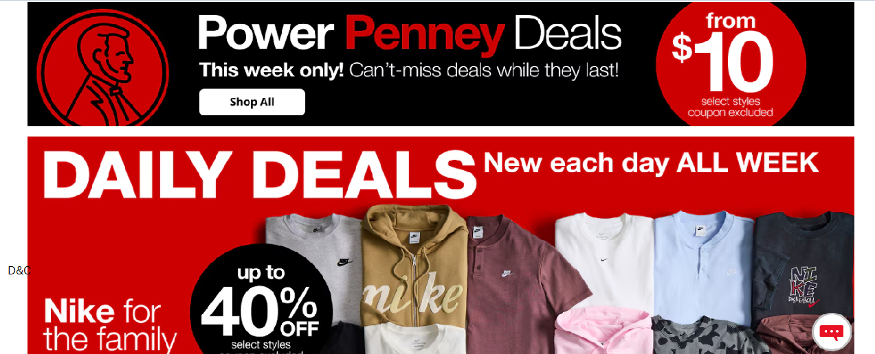 JCPenny Power Penny Deals