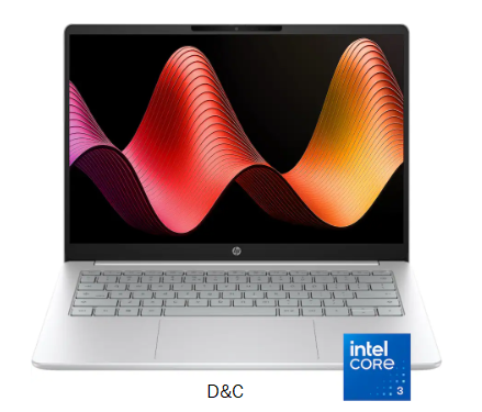 HP – 14″ 2K Touchscreen Chromebook Plus – Intel Core 3 N355 – 8GB Memory – 128GB UFS Storage – Glacier Silver