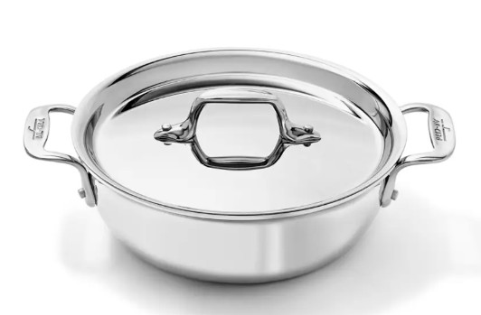 D3 Stainless 3-ply Bonded Cookware Cassoulet, 2 quart