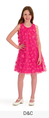 Kensie Girl Sleeveless 3D Butterfly Mesh A Line Dress, Sizes 4-16