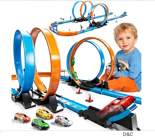 Race Track Set 4 Cars 4 Loops 35-Piece