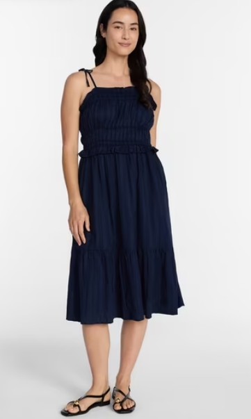 Time and Tru Women’s Pipped Midi Dress, Sizes XS – XXXL