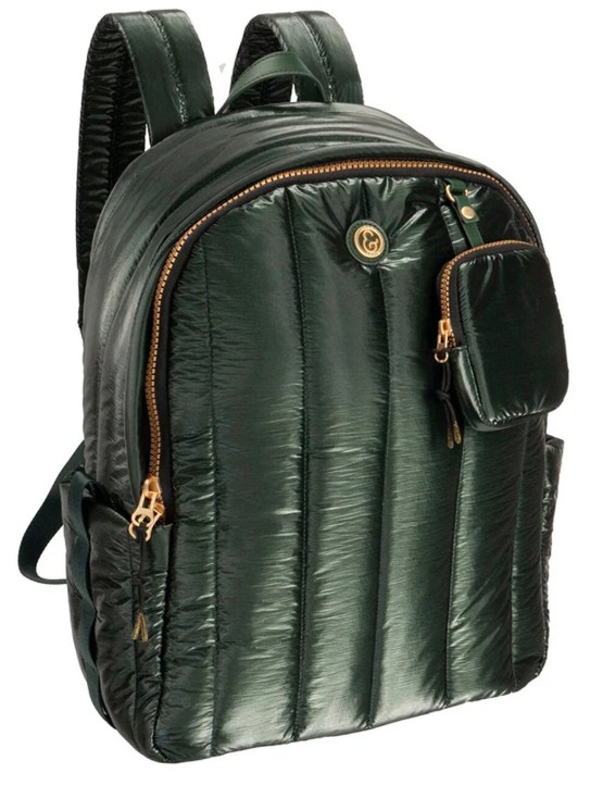 Tubular Quilted Metallic Puffer Nylon 18in Workbook Backpack