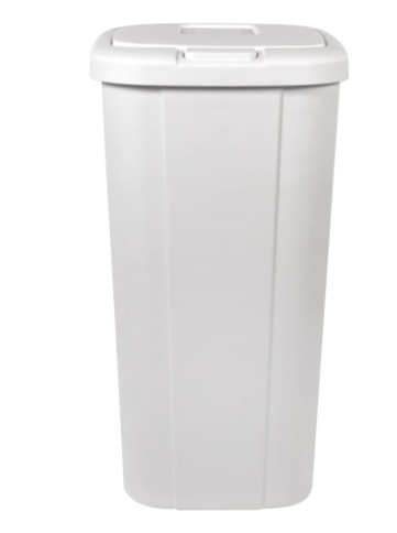 Hefty 13.3-gal Touch Lid Trash Can, White with Decorative Texture (2 Pack)