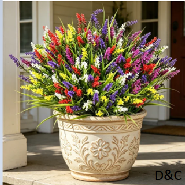 30 Bundles Artificial Plants Outdoor, UV Resistant Fake Flowers