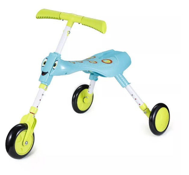 Mookie Scuttlebug XL Ride-On with Adjustable Height – Foldable Trike with Quiet Wheels, Lightweight & Portable