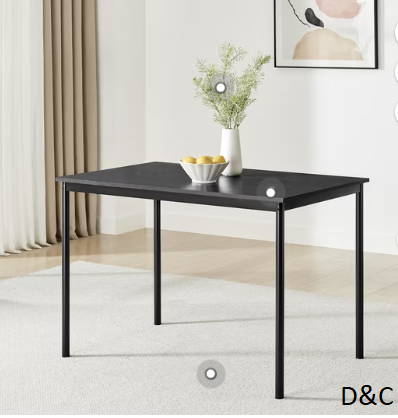 Mainstays Black Indoor Rectangular Dining Table, Seats 4, Steel Base