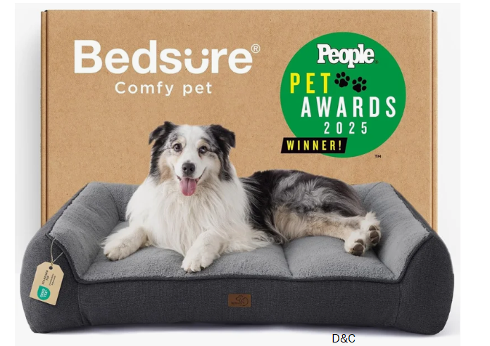 Bedsure Cozy Orthopedic Dog Bed for Medium Dogs, Extra Thick Waterproof Washable Sofa Bed with Sherpa Cover, Non-Slip Base