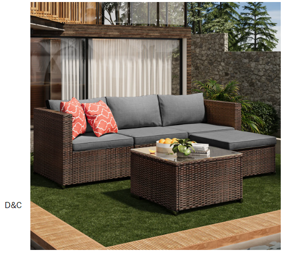 Dossena Wicker 3 – Person Modular Patio Conversation Sets with Cushions