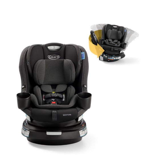 Graco EasyTurn 360 2-in-1 Convertible Car Seat, Cyran, Black