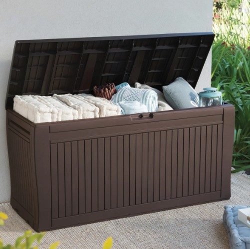 Keter Comfy 71 Gallon Durable Resin Outdoor Storage and Organization Deck Box Ideal For Garden Patio Furniture and Supplies (Choose Color)