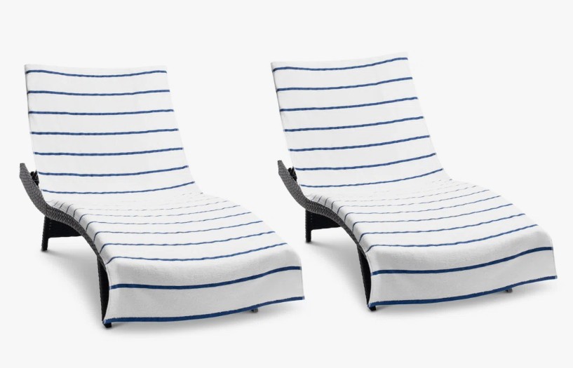 Arkwright Las Rayas Chaise Cover 30×85 White (2/Pack) (Set of 2)