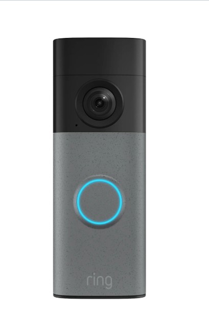 Ring – Battery Doorbell 2K, Retinal 2K with wide-angle video, up to 6x Enhanced Zoom, Two-Way Talk, and Built-In Battery – Speckled Grey