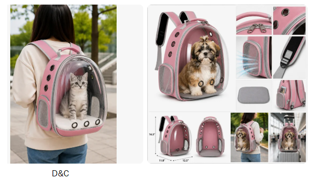 Airline-Friendly Pet Carrier Backpack for Cats & Small Dogs with Bubble Window, Mesh Ventilation & Safety Leash