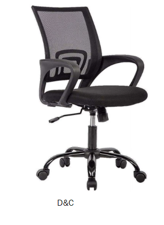BestOffice Ergonomic Home Office Chair, Adjustable Lumbar Support and Height, with Arms, Black