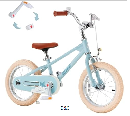 RoyalBaby EZ Kids Bike,12 Inch Convertible Balance to Pedal Bike for Boys & Girls,Beginner Bicycle for Ages 2-4 Years,Blue
