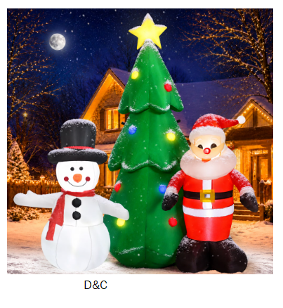 Yexmas 6FT Christmas Tree Inflatables Outdoor Decorations with Santa Claus & Snowman,Christmas Blow Up with LED Lights,Inflatable Christmas Yard Decorations