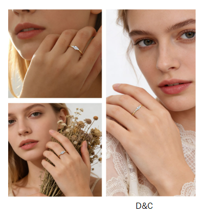 LUNVKY 18K Gold Plated Rings for Women CZ April Birthstone Ring with CZ Crystal Stackable Bands Wedding Prom Birthday Christmas Jewelry Gifts Teen Her Wife Mom Stocking Stuffers Ideas