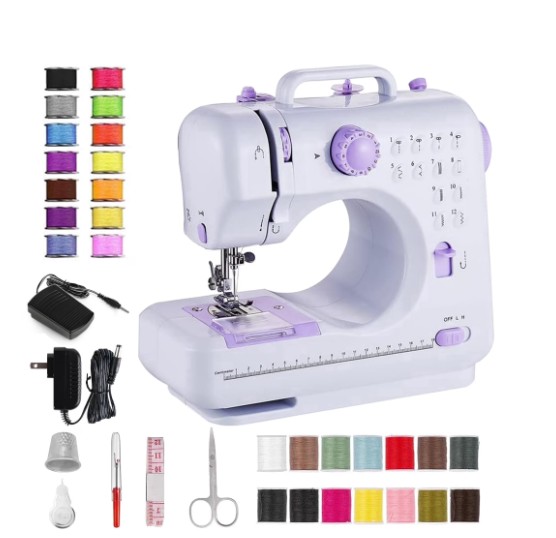 BCOOSS Sewing Machine for Beginner Multi-Functional Portable Machine with 12 Built-in Stitches