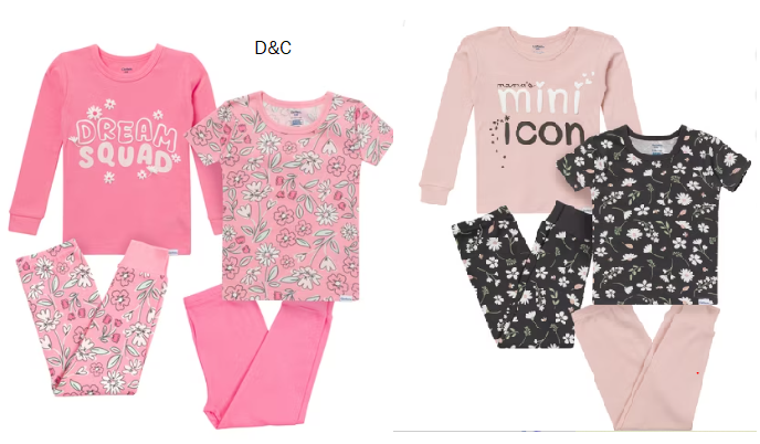 Gerber Toddler Neutral Tight Fitting Pajama Set, 4-Piece, Sizes 12 Months – 5T