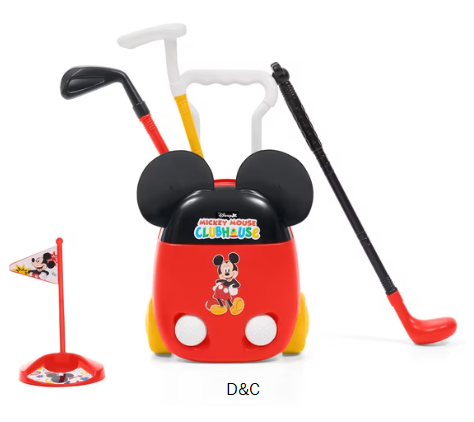 Mickey Mouse Golf Sports Set by Delta Children – 8-Piece Toddler Golf Playset with Wheeled Golf Bag, 3 Clubs, 2 Balls & Putting Hole