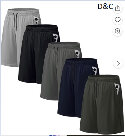 5 Pack Mens Athletic Shorts w/ Pockets