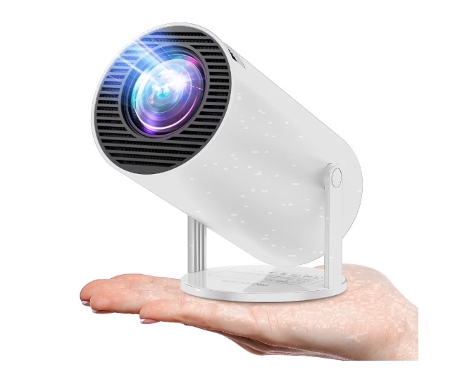 ARTSEA Projector 4K 1080P Support, Mini Projector Smart for Movie Projection Compatible with Phone- White