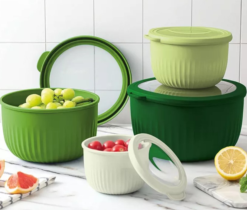 8-Piece Round Nesting Bowl Set with Lids