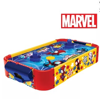 Marvel Spidey and His Amazing Friends Electronic Wood Tabletop Air Hockey Table, Ages 4+
