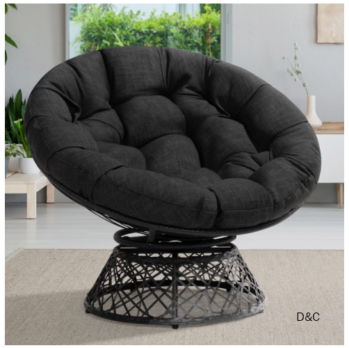 Ariyelle Swivel Papasan Accent Chair with Extra Thick Cushion for Ultimate Comfort