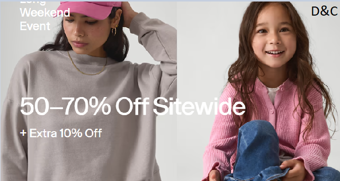 Gap Factory – Extra 50% Off Clearance + Extra 15% Off