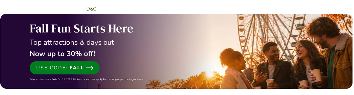 Fall Fun Starts Here – Top attractions and Day out’s.30% extra off with code FALL
