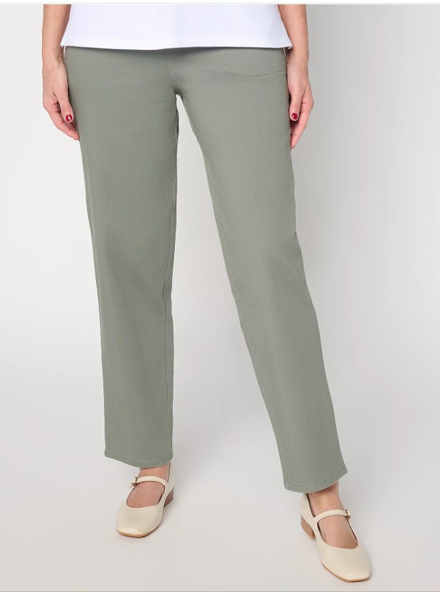 Denim & Co. Original Waist Stretch Regular Side Pocket Pants